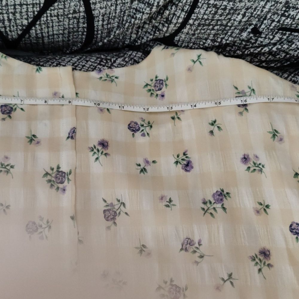 Vintage Betsy Lauren yellow with purple and green floral pattern size 18 - Picture 10 of 10